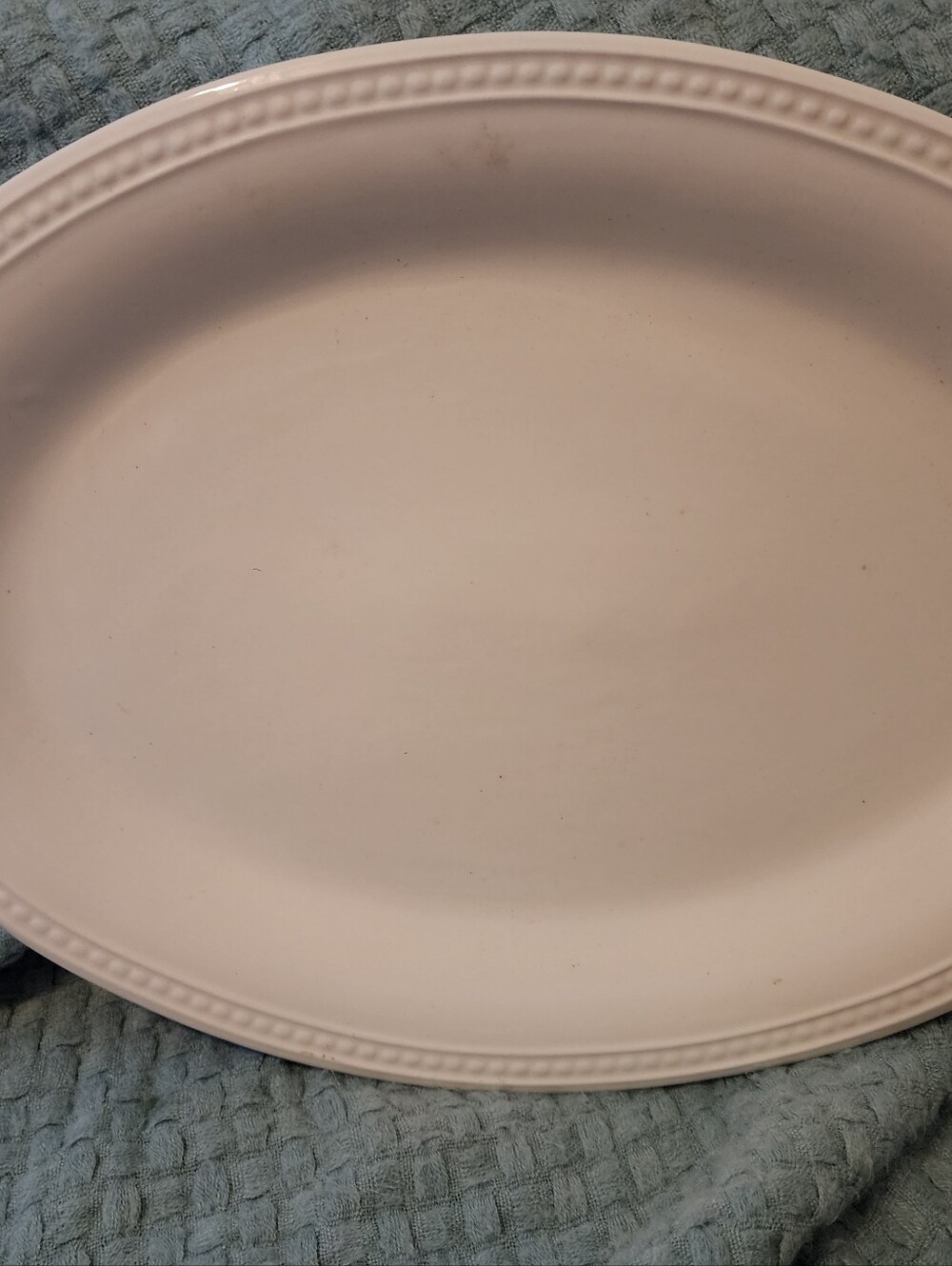 Classic Ceramic Serving/turkey Platter-Elegant Everyday Dining-Beaded Edge